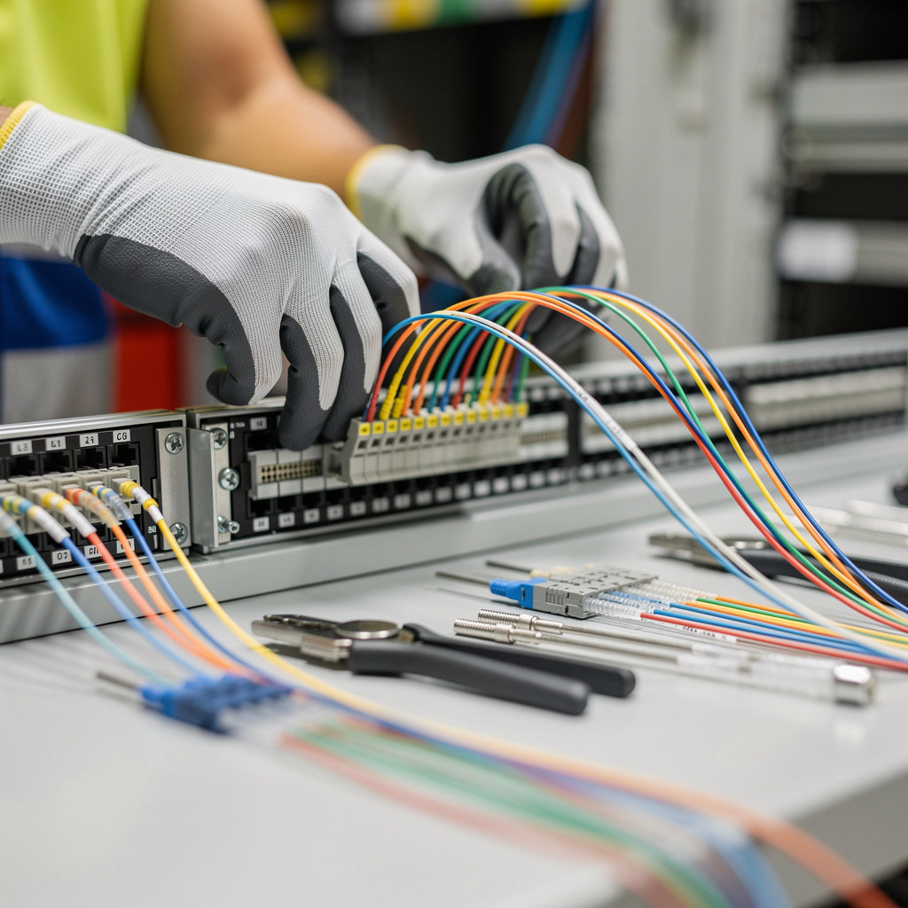 Broken Arrow Communications expert technicians installing high-speed fiber optic cable infrastructure