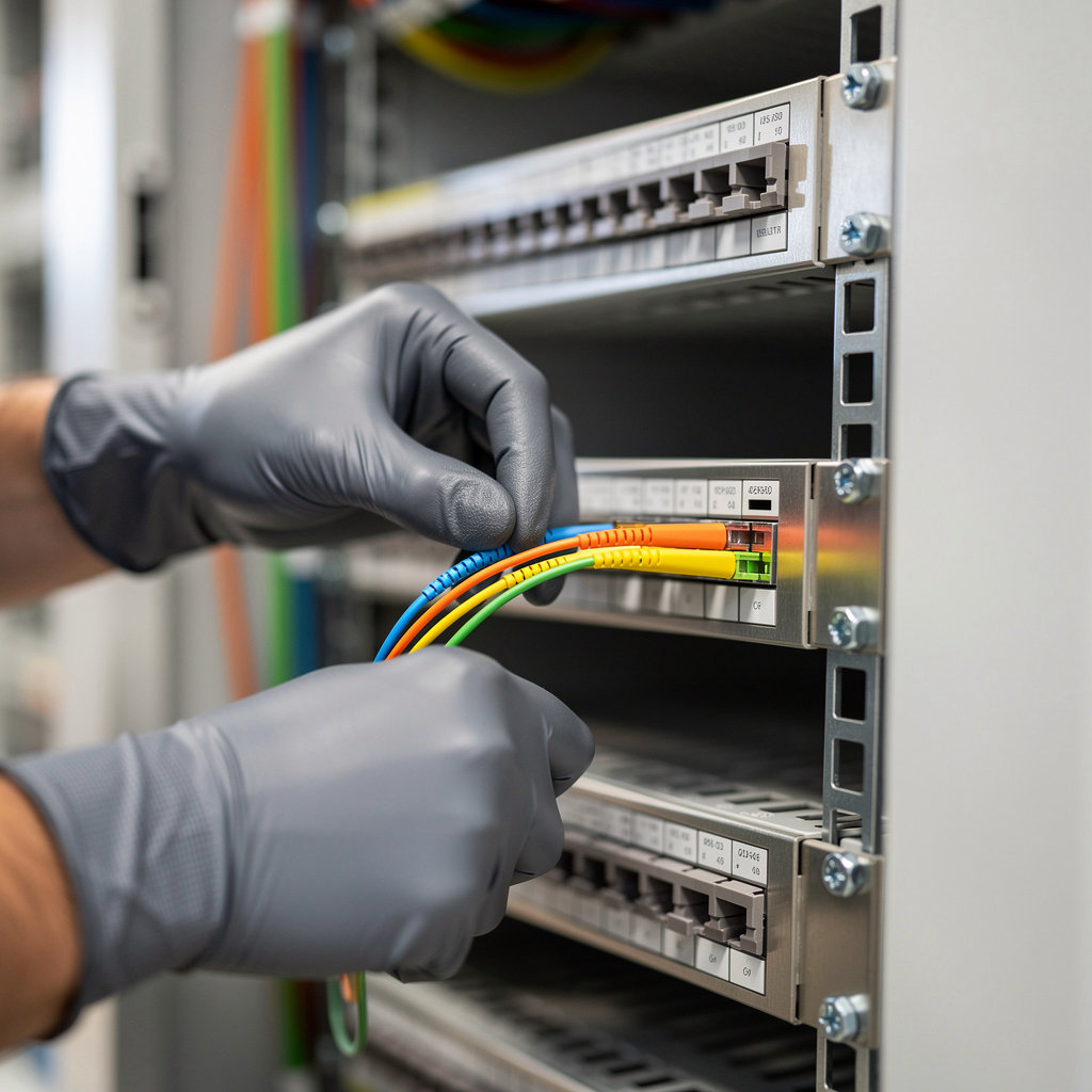 Broken Arrow Communications expert technicians installing communication infrastructure in Vista California