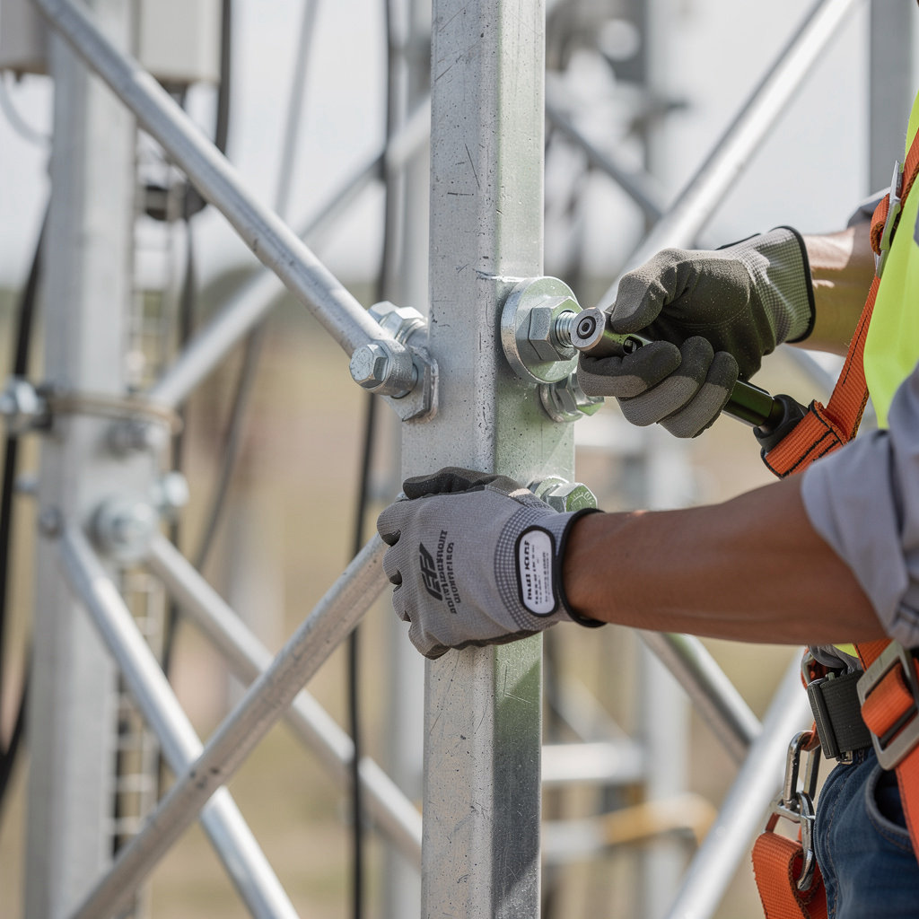 Broken Arrow Communications expert team performing communication tower installation with OSHA safety protocols in Vista CA
